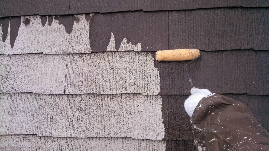 前橋市粕川町N様邸コロニアル屋根フッ素塗料での塗装工事完了です