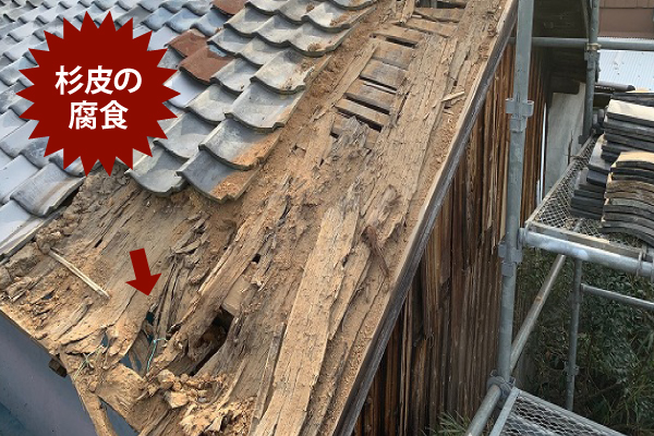 杉皮の腐食